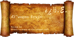 Üveges Ervin névjegykártya