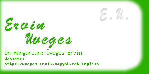 ervin uveges business card